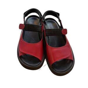 Wolky 'Jewel' Red Leather Strapped Sandals